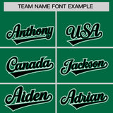 Custom Kelly Green Black Personalized Color Block Authentic Baseball Jersey