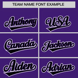Custom Purple Black Personalized Color Block Authentic Baseball Jersey