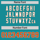 Custom Aqua Orange Personalized Color Block Authentic Baseball Jersey