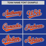Custom Royal Orange Personalized Color Block Authentic Baseball Jersey