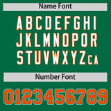 Custom Kelly Green Orange Personalized Color Block Authentic Baseball Jersey