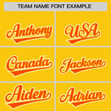 Custom Gold Orange Personalized Color Block Authentic Baseball Jersey