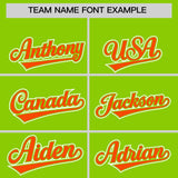 Custom Neon Green Orange Personalized Color Block Authentic Baseball Jersey