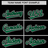Custom Black Kelly Green Personalized Color Block Authentic Baseball Jersey