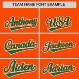 Custom Orange Kelly Green Personalized Color Block Authentic Baseball Jersey