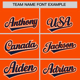 Custom Orange Navy Personalized Color Block Authentic Baseball Jersey