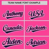 Custom Pink Navy Personalized Color Block Authentic Baseball Jersey