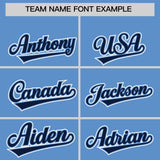 Custom Light Blue Navy Personalized Color Block Authentic Baseball Jersey