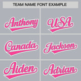 Custom Silver Pink Personalized Color Block Authentic Baseball Jersey