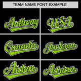 Custom Black Neon Green Personalized Color Block Authentic Baseball Jersey