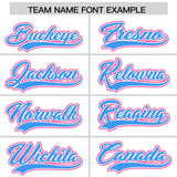 Custom White Pink Personalized Color Block Authentic Baseball Jersey
