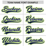 Custom White Neon Green Personalized Color Block Authentic Baseball Jersey