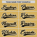 Custom Old Gold Black Personalized Color Block Authentic Baseball Jersey