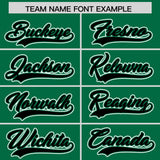 Custom Kelly Green Black Personalized Color Block Authentic Baseball Jersey