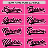 Custom Pink Black Personalized Color Block Authentic Baseball Jersey