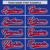 Custom Royal Red Personalized Color Block Authentic Baseball Jersey