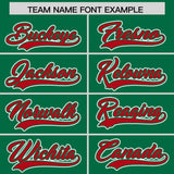 Custom Kelly Green Red Personalized Color Block Authentic Baseball Jersey