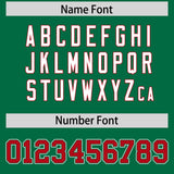 Custom Kelly Green Red Personalized Color Block Authentic Baseball Jersey