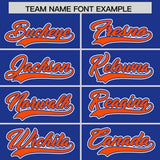 Custom Royal Orange Personalized Color Block Authentic Baseball Jersey