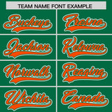 Custom Kelly Green Orange Personalized Color Block Authentic Baseball Jersey