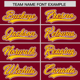 Custom Crimson Gold Personalized Color Block Authentic Baseball Jersey