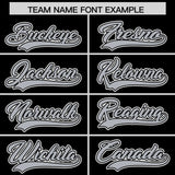 Custom Black Silver Personalized Color Block Authentic Baseball Jersey
