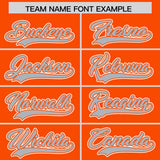Custom Orange Silver Personalized Color Block Authentic Baseball Jersey