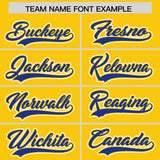 Custom Gold Royal Personalized Color Block Authentic Baseball Jersey
