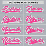 Custom Silver Pink Personalized Color Block Authentic Baseball Jersey