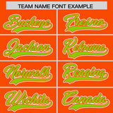 Custom Orange Neon Green Personalized Color Block Authentic Baseball Jersey