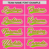 Custom Pink Neon Green Personalized Color Block Authentic Baseball Jersey