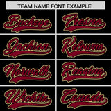 Custom Black Crimson Personalized Color Block Authentic Baseball Jersey