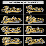 Custom Black Old Gold Personalized Color Block Authentic Baseball Jersey