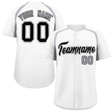 Custom White Silver Personalized Color Block Authentic Baseball Jersey