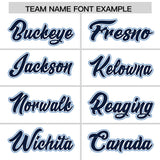 Custom White Light Blue Personalized Color Block Authentic Baseball Jersey