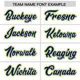 Custom White Neon Green Personalized Color Block Authentic Baseball Jersey