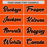 Custom Orange Black Personalized Color Block Authentic Baseball Jersey