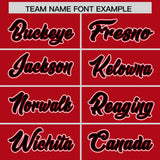 Custom Red Black Personalized Color Block Authentic Baseball Jersey