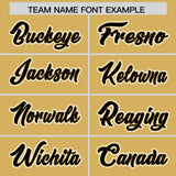 Custom Old Gold Black Personalized Color Block Authentic Baseball Jersey