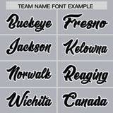 Custom Silver Black Personalized Color Block Authentic Baseball Jersey