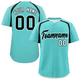 Custom Bright Green Black Personalized Color Block Authentic Baseball Jersey