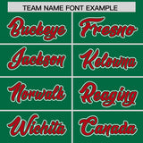 Custom Kelly Green Red Personalized Color Block Authentic Baseball Jersey