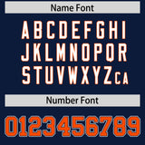 Custom Navy Orange Personalized Color Block Authentic Baseball Jersey