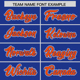 Custom Royal Orange Personalized Color Block Authentic Baseball Jersey