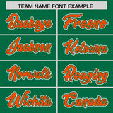 Custom Kelly Green Orange Personalized Color Block Authentic Baseball Jersey