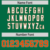 Custom Kelly Green Orange Personalized Color Block Authentic Baseball Jersey