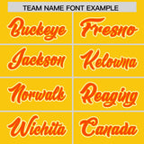 Custom Gold Orange Personalized Color Block Authentic Baseball Jersey