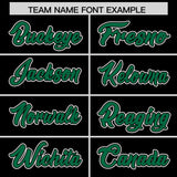 Custom Black Kelly Green Personalized Color Block Authentic Baseball Jersey