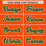 Custom Orange Kelly Green Personalized Color Block Authentic Baseball Jersey