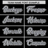 Custom Black Silver Personalized Color Block Authentic Baseball Jersey